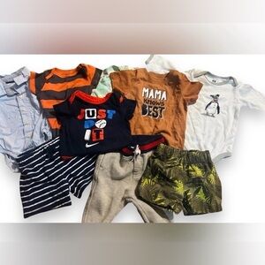Baby Boy Clothing Lot 3–6M Onesies Tees Shorts Nike Carter’s Mix Newborn Bundle